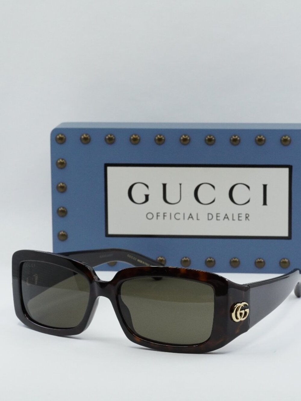 Gucci GG1403S 002 Rectangle Sunglasses - Havana / Brown